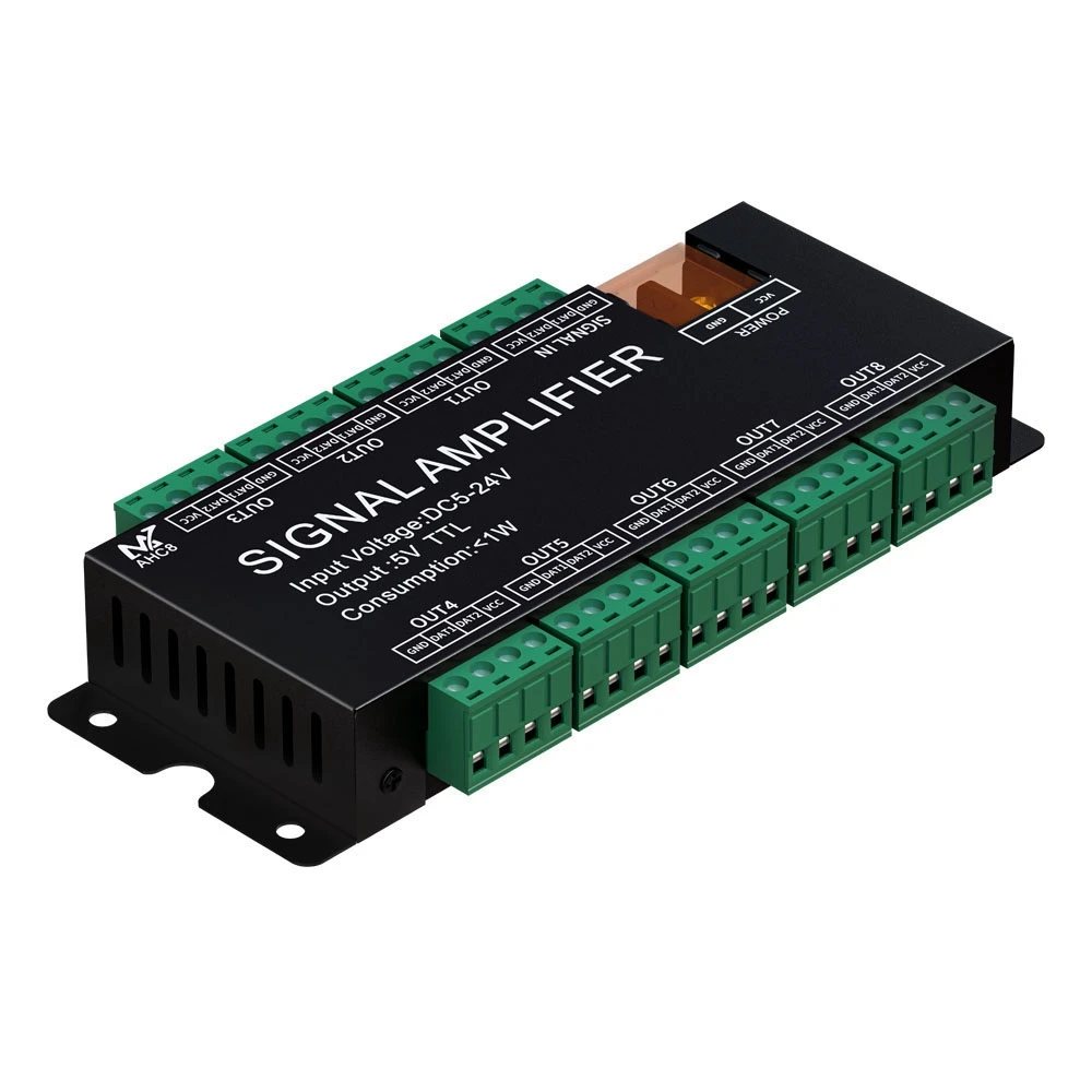 WS2811 WS2812B умный цифровой сигнал светодиодный контроллер AHC8 RGBIC светодиодный Усилитель DC5-24V