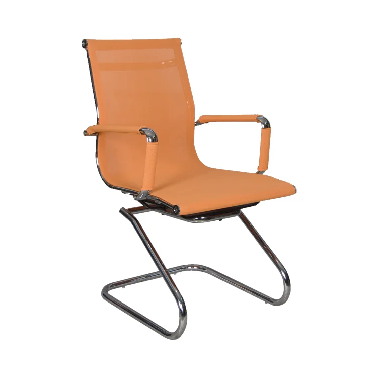 Simplified orange middle back net chair with armrest JYX-V-9031