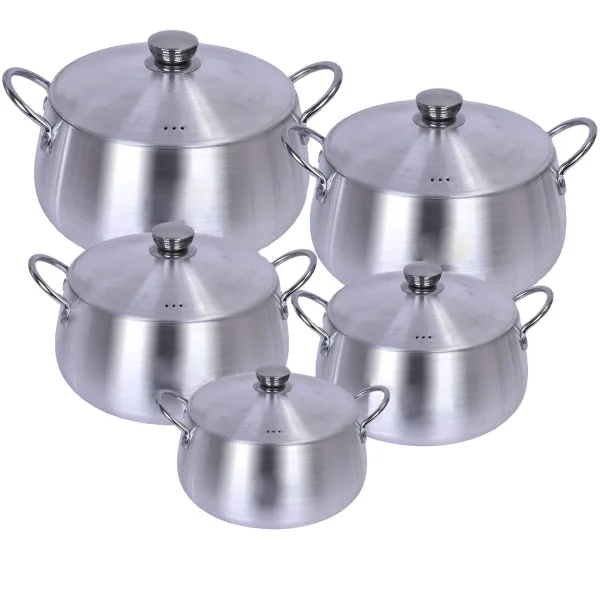 Sanding Belly Shape  Pot Set Soup Pot Induction aluminum pot set