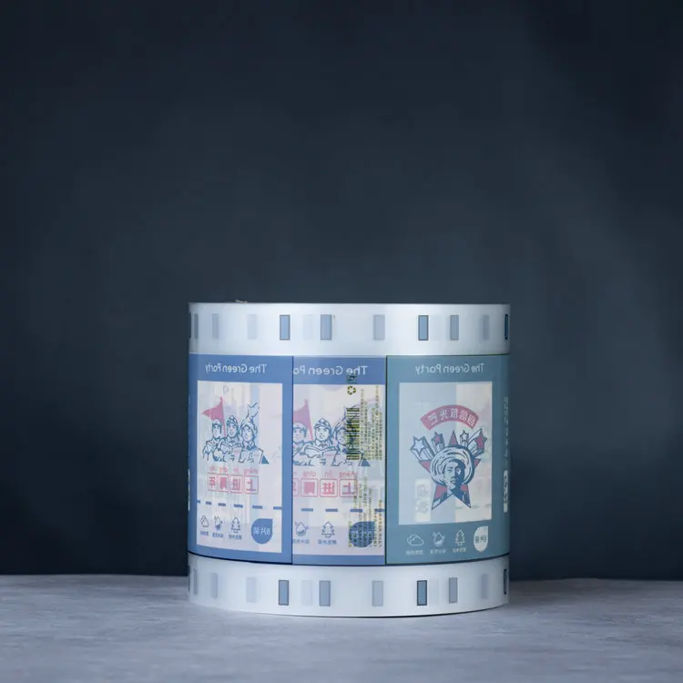 custom high quality plastic foil food cake biscuit chips powder sachet roll film