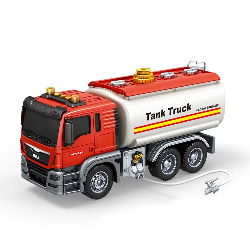 1:10 Kids friction toy vehicle truck oil tank tanker truck toy with light sound