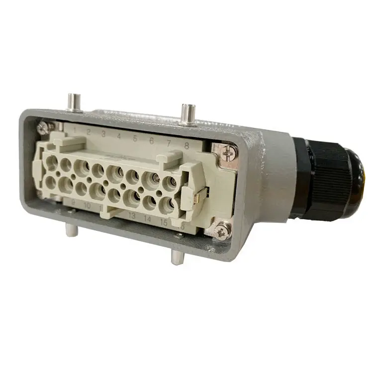 Промышленный прямоугольный многоголовый сверхпрочный разъем hdc-he-4/6/10/16/20/24/32/48 ядер 16A водонепроницаемый