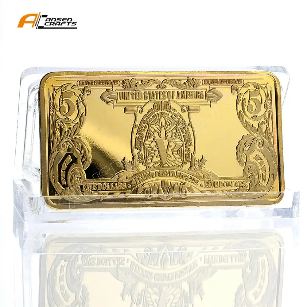
US 100 999 Bank Gold Bullion Bar 24K Gold Plated for Collection 