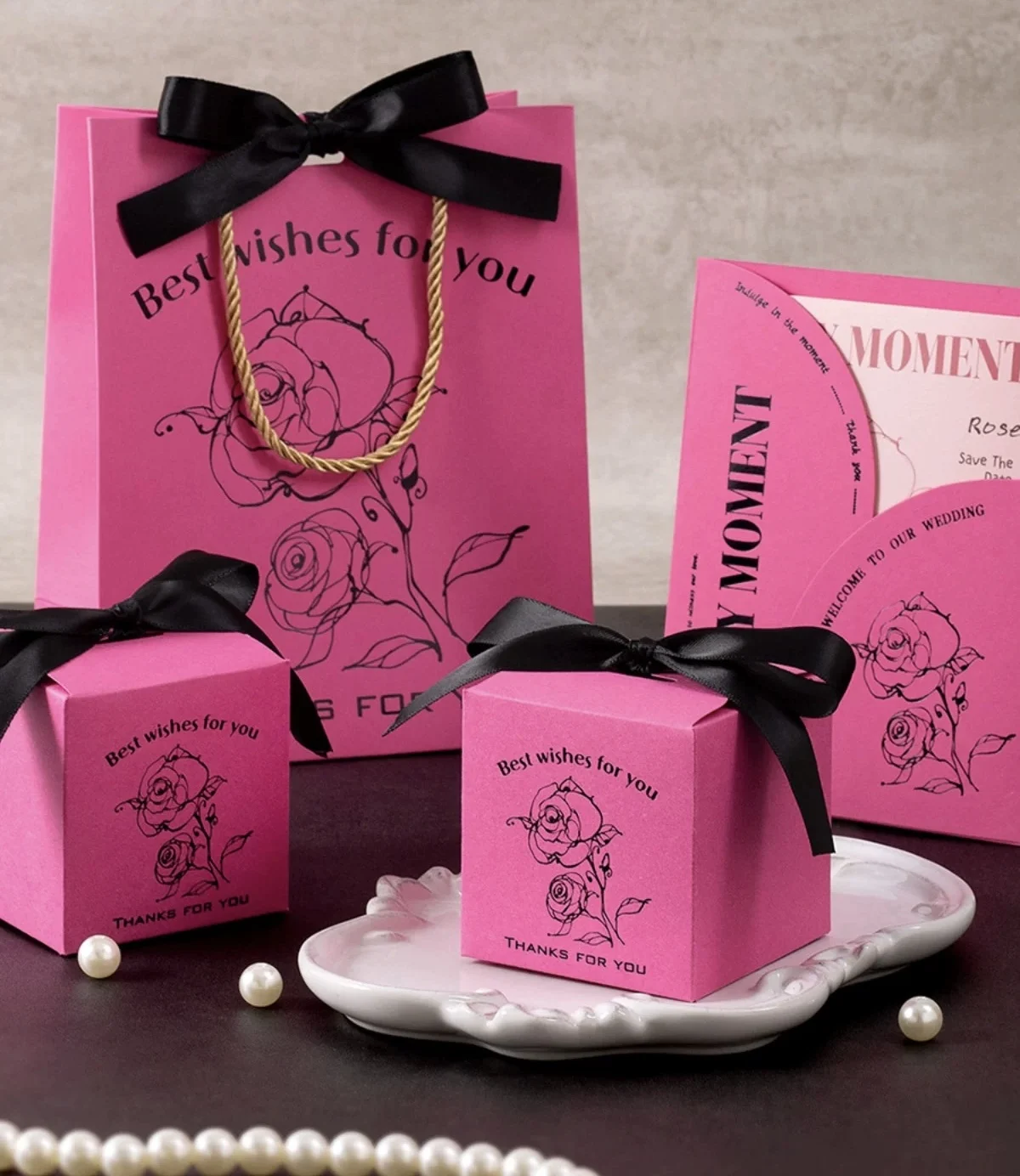 Custom size color logo small box beautiful wedding candy packaging box