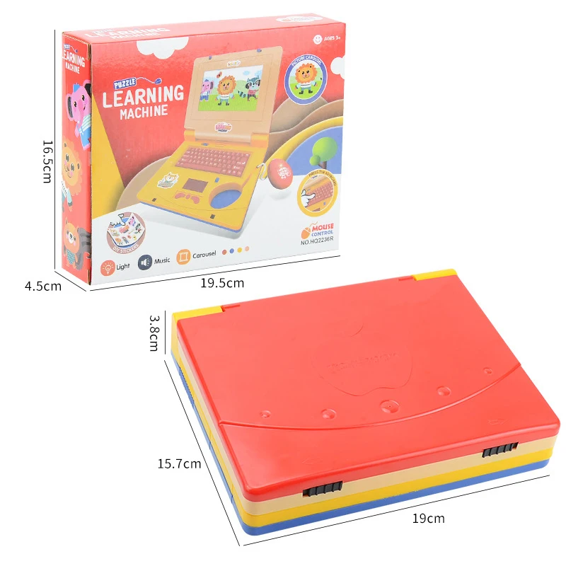 Mini Simulation Notebook Light Music Cartoon Computer Childhood Education Machine Toy Laptops Learning Machine With Keyboard