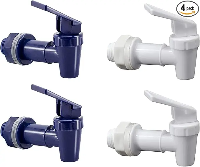 4 Piece Factory low price discount Blue white Plastic Water Dispenser Tap beverage Dispenser Spigot Tap plastic Spigot Spout