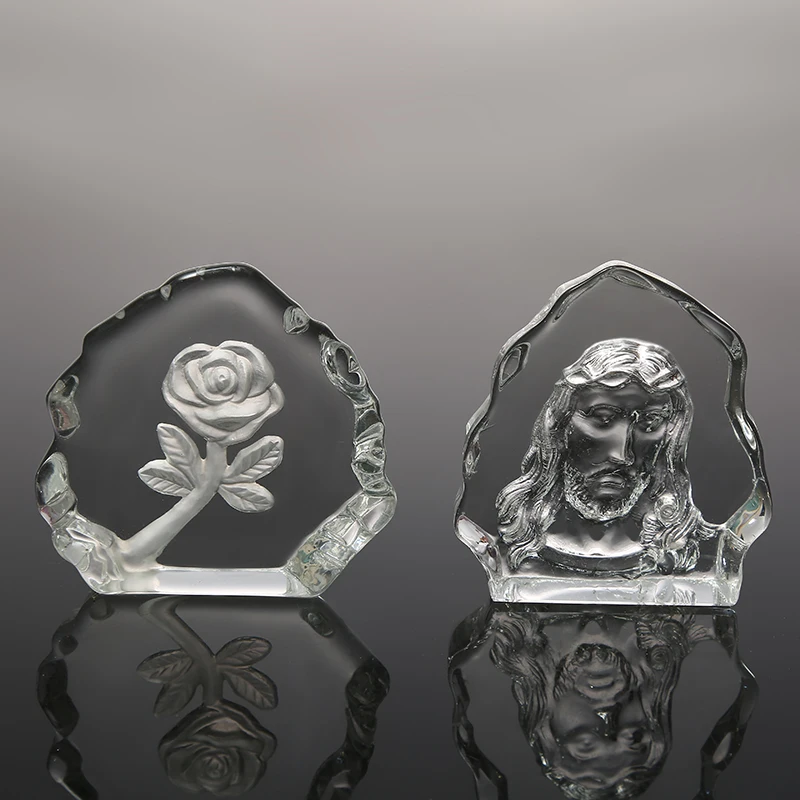 CJ-Hot Sale Custom Handmade Wedding Anniversary Gifts 3D Laser Engraved Crystal Iceberg Cube