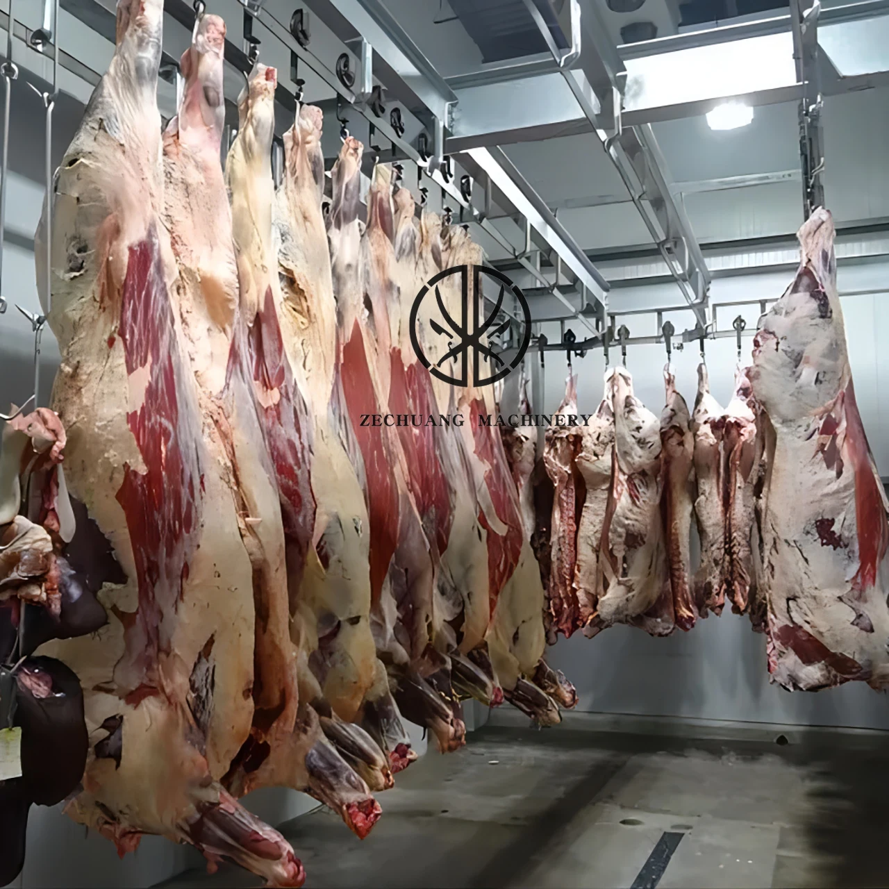 Hot Dip Galvanizing Cow Slaughtering Equipment Cattle Meat Processing  Abattoir Machinery Use Hanging Pulley Hooks