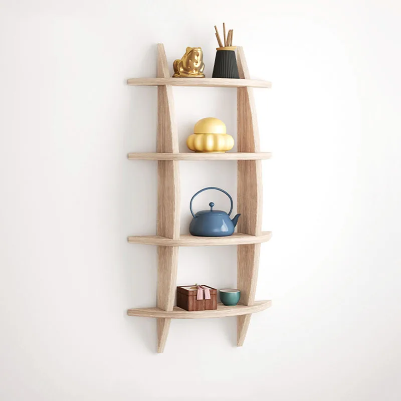 Customize Wall Mounted Shelves Wall Shape Book Shelf Wood Display Storage Organizer Rack For Home Living Room Decor