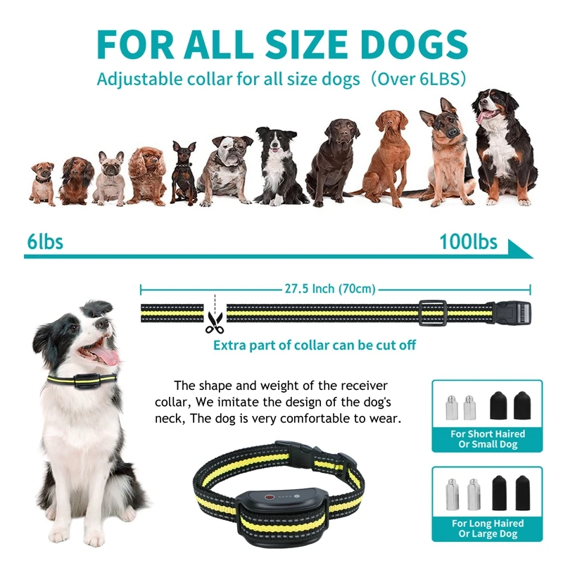  Rechargeable Dog Training Collar with Remote 3 Modes Beep Vibration Shock for Small Medium Large