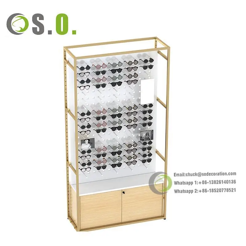 Optical Idea Wooden Shop Decoration Cabinet Spectacle Frame Sunglasses Display Stand Eyewear Store Design