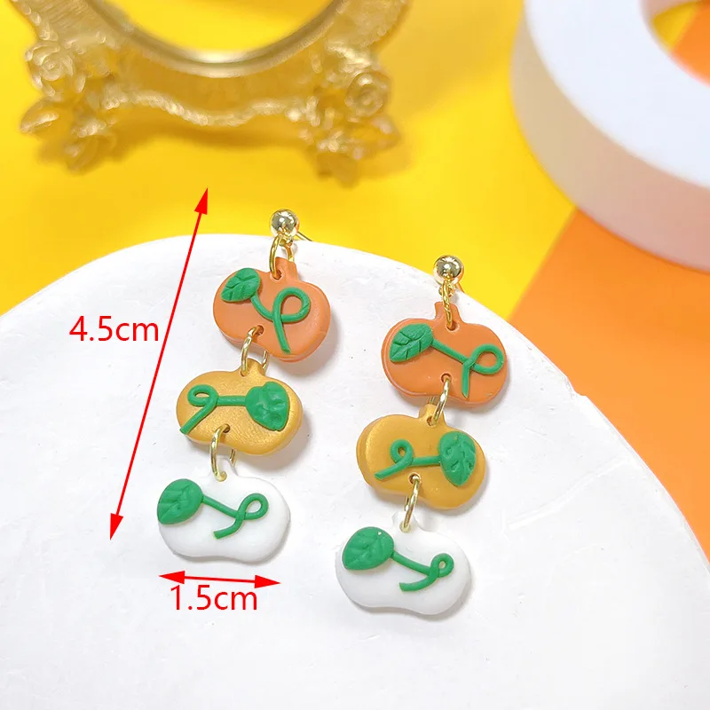 2023 New Halloween Polymer Clay Earrings Spooky Ghost Pumpkin Charm Earrings Halloween Jewelry Gift for Women