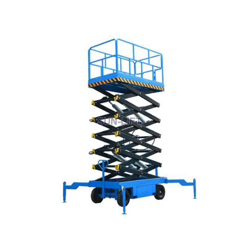 8m 9m 10m mobile hydraulic scissor elevator semi vertical electric lifting platform for sale with CE ISO