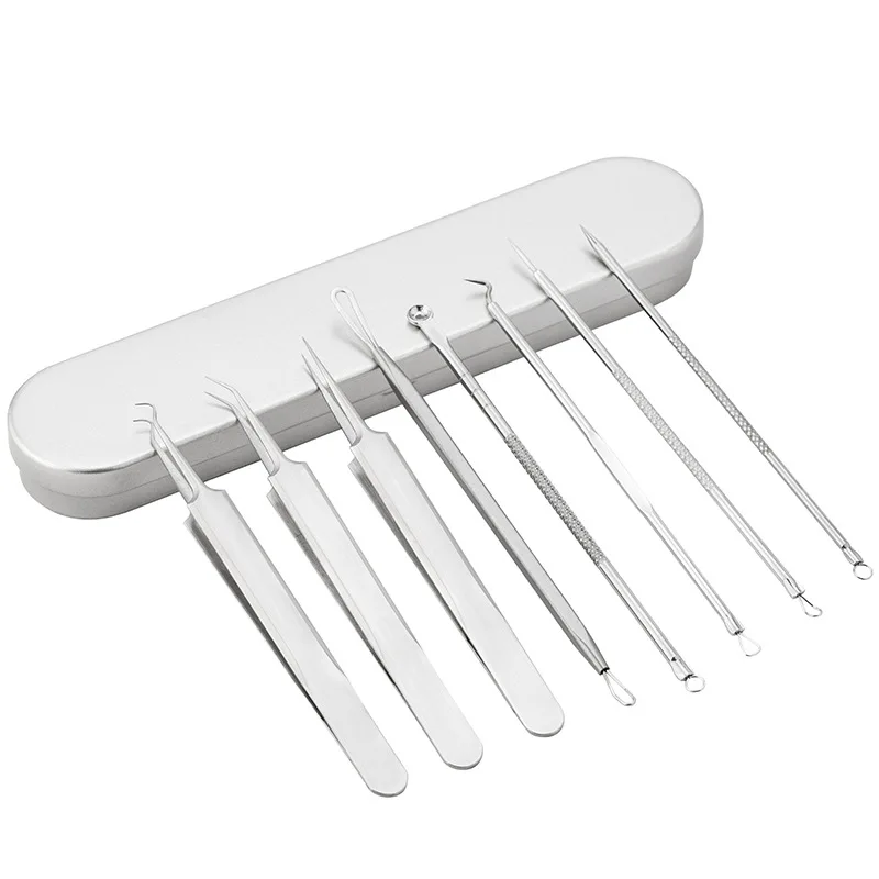 
Stainless Steel Acne Needle Set, Black Head Acne Removing Needle, Acne Clip 4 Sets of Tweezers Beauty Needles. 