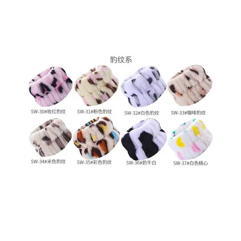 Towel Wristbands Flannel Face Wash Wristband Elastic Headband Scrunchies Cuffs Washband Wrist Towels For Washing Face