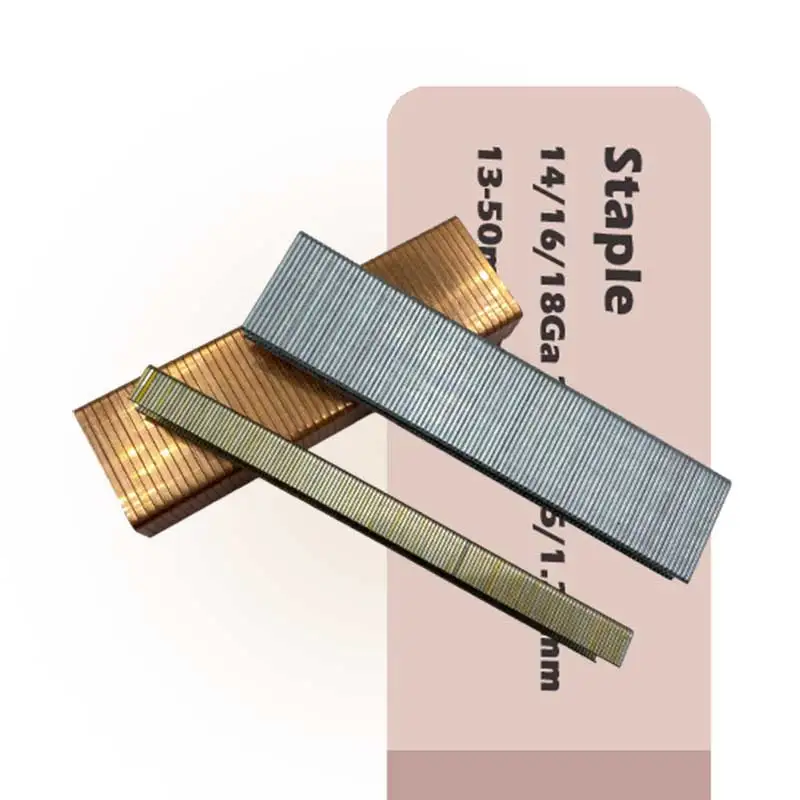 Factory Brass Zinc Plated Galvanized Staples Manufacturer Stapler Pin Air Nail Industrial Staples