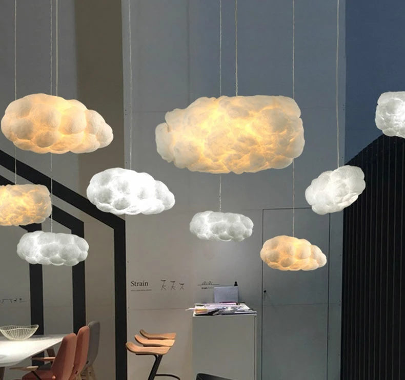 ins floating white clouds Nordic lamps cloud chandelier hotel lobby restaurant chandelier lighting creative personality art chan