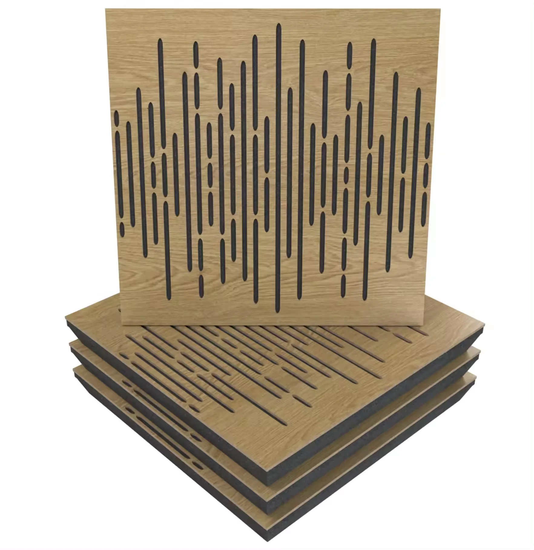 Decorative Art Perforated Mdf Wooden Acoustic Diffuser Soundproofing Wall Sound Wood Acoustic Panels for Music Studio Room