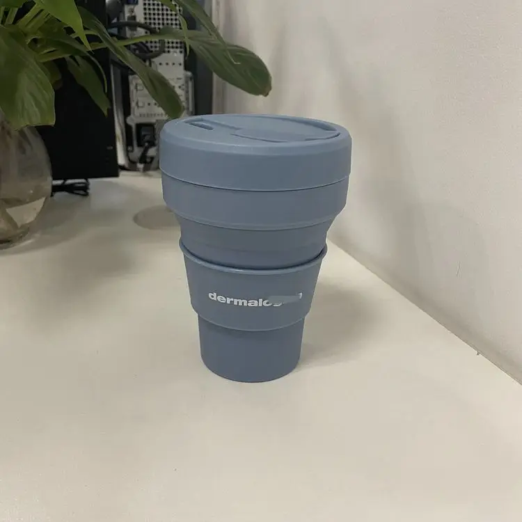2022 12oz 16oz Складная Силиконовая дорожная чашка, складная кружка для кофе, чашка, складные силиконовые чашки с соломинкой