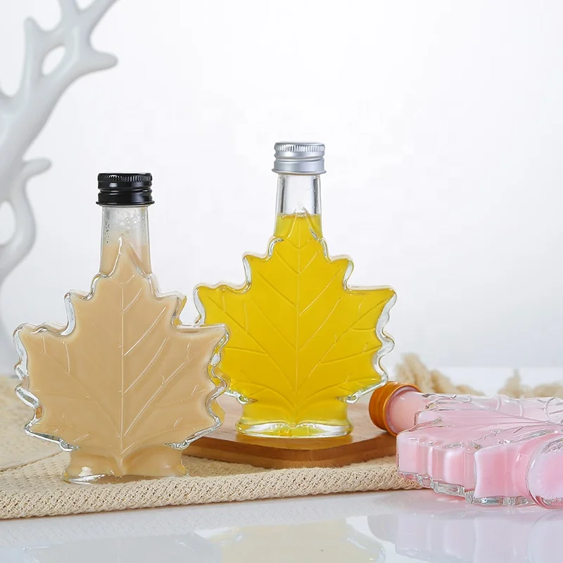 
Luxury Design 100ml Maple Leaf Shaped Mini Spirit Glass Bottle for Alcohol 