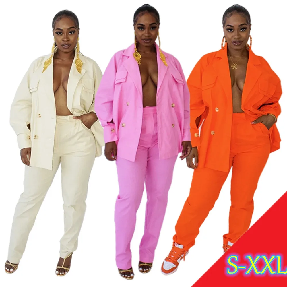 MISS Q HN048 Best selling solid casual plus size 2 piece sets fall piece set women clothing