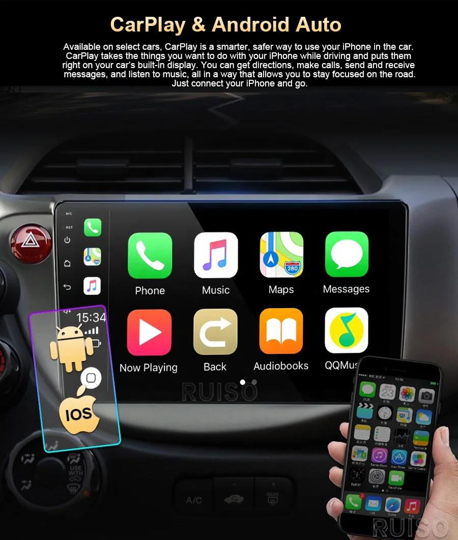 RUISO Car Radio Android Car Player For LIFAN 320 2008- 2014 Car GPS auto carplay Multimedia audio all in one stereo