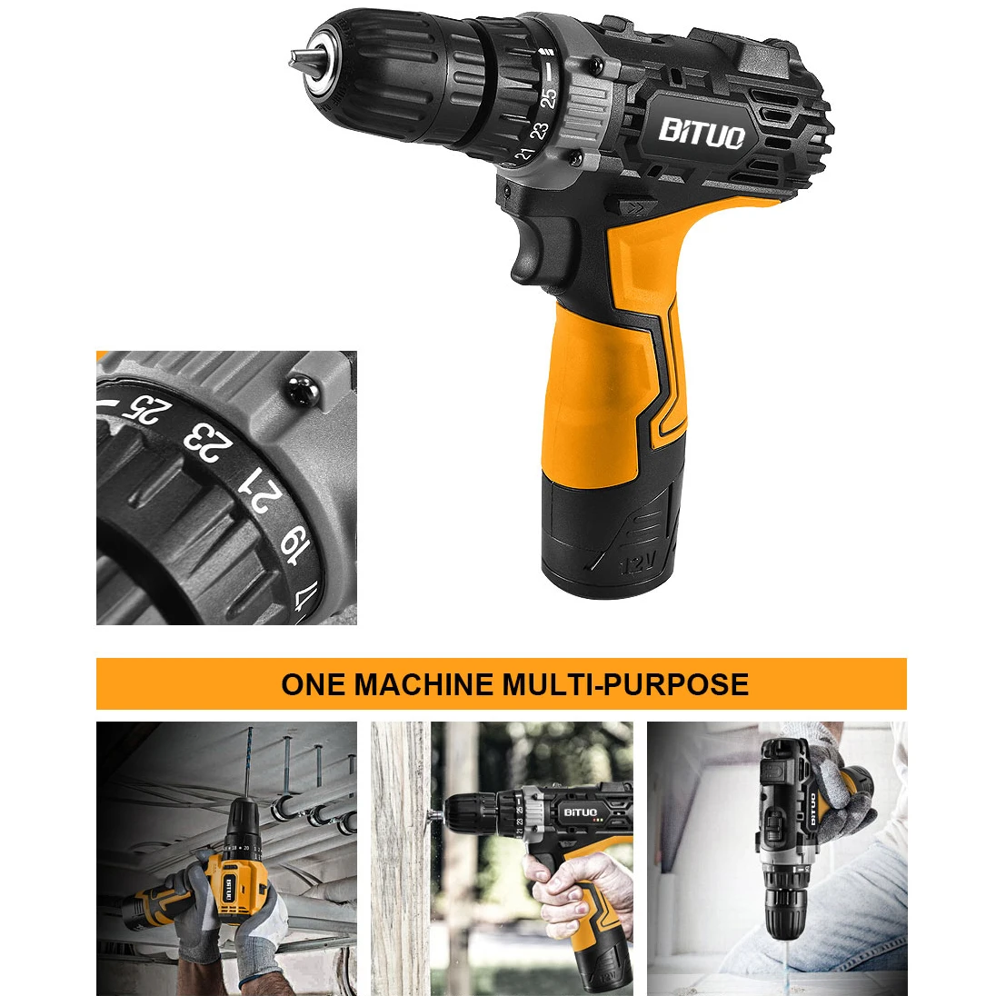 Electric Screwdriver Drill Set Li-ion Battery Power Tool Drill 12v Impact Mini  Cordless Drill Combo Kit