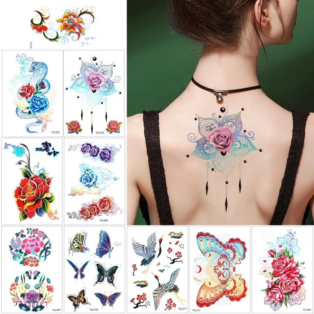 TG-001 waterproof temporary body tattoo unique design sticker tattoo temporary hair tattoo hair decoration sticker