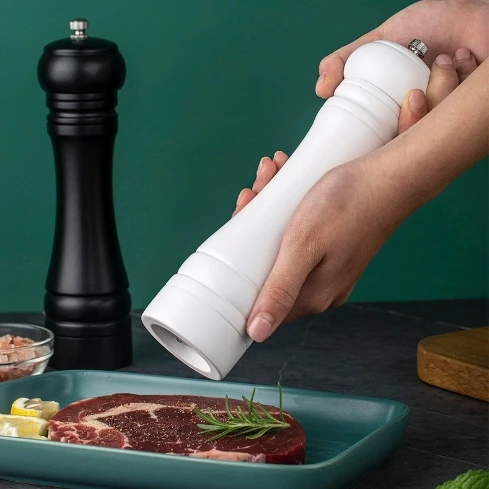 Cross-border set wooden pepper grinder manual pepper sea salt grinding tool household pepper mill ceramic mold core
