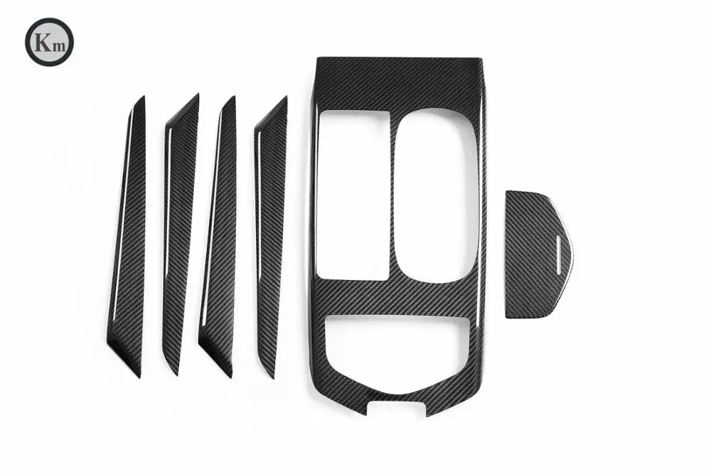 KM  For  Maserati Ghibli  M157 carbon fiber interior dashboard panel trims  paste type 2017-up lower-version 6pcs