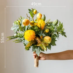 Lemon Branch Flower  Set Home Artificial  Decoration Flower Handmade Artificial Flower Bunch