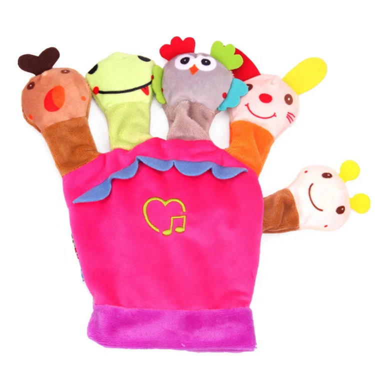 Story Telling animal Plush Finger Puppet toy Creative toy Cute Animal Hand puppet Custom Early education plush toy for kids
