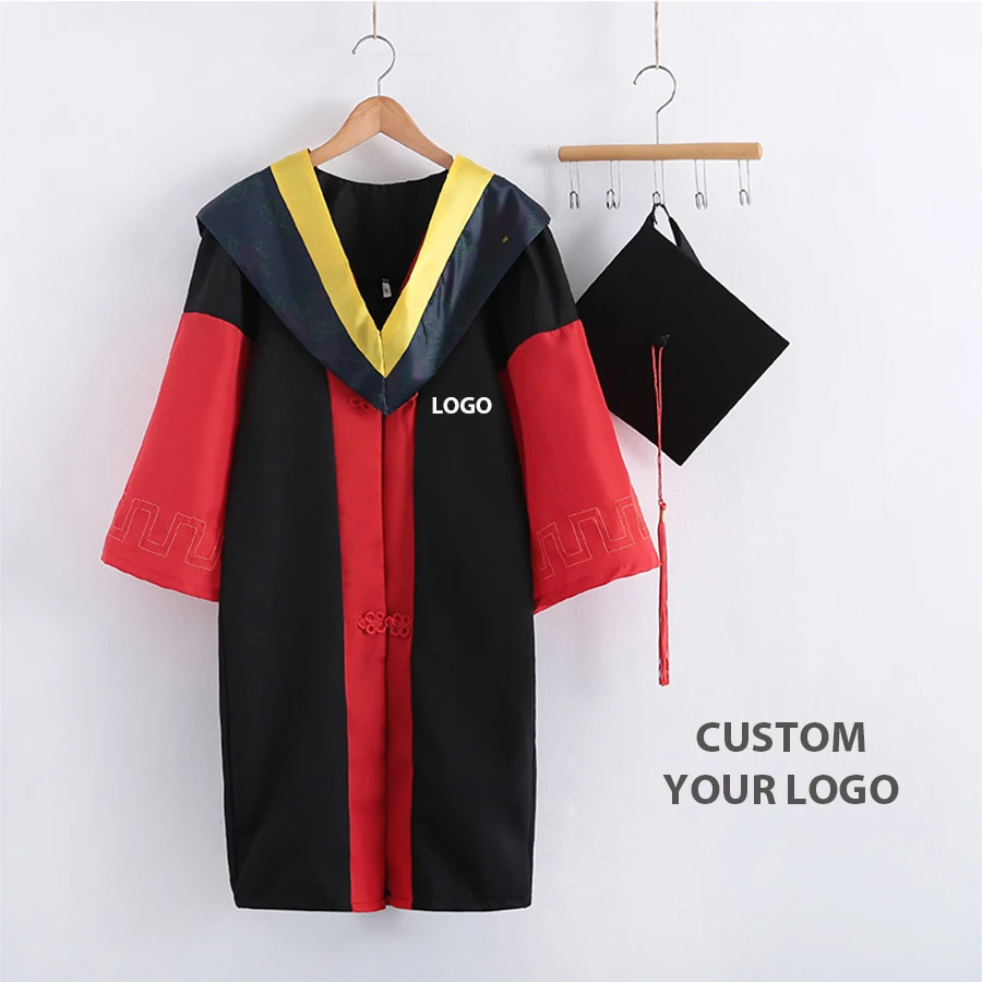 2024 Wholesale Best Quality custom colors  Graduation Gown graduation robe  And graduation hood for college or University
