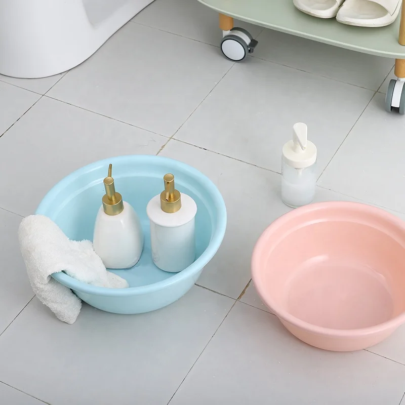 Multipurpose Colorful Eco-Friendly Household Round Durable Baby Plastic Basin Set Bath Plastic