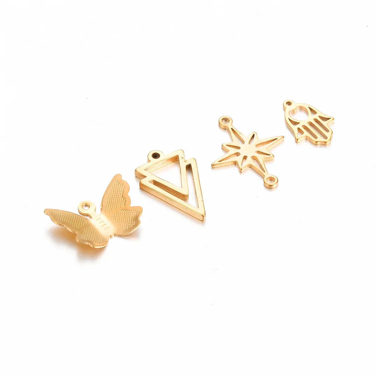 Chic 18K Gold Plated Stainless Steel Butterflies Geometry Star Pendant Connector for DIY Necklace Earrings Bracelet Jewelry