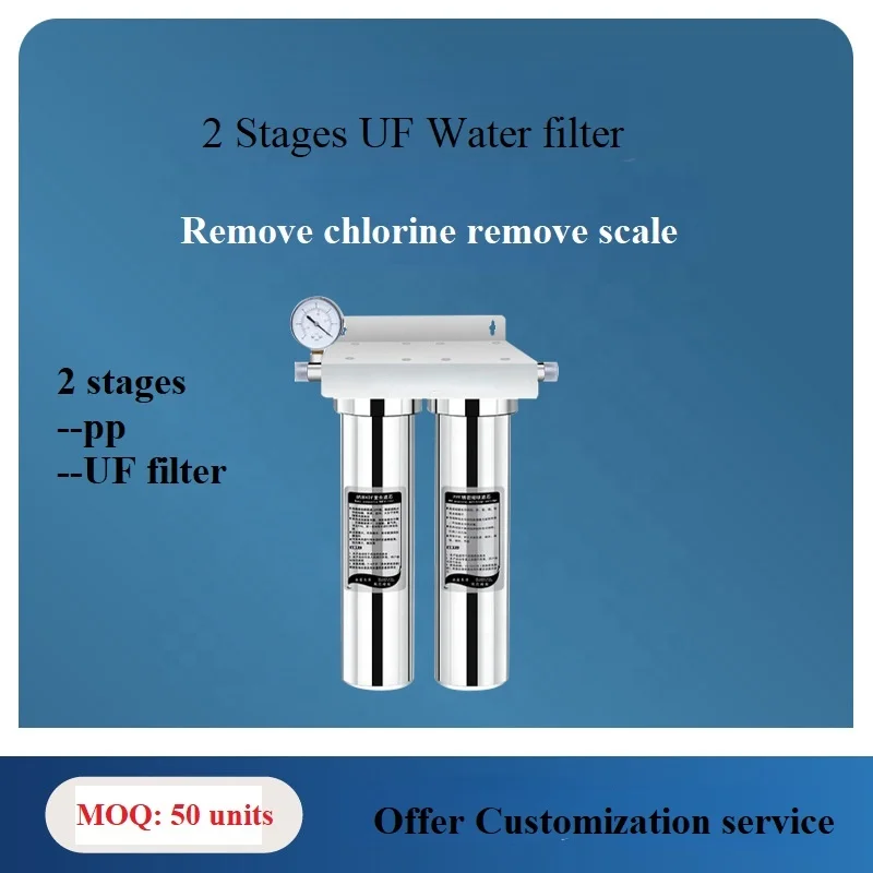 304 SUS 2 3 stages home water filter system UF membrane OEM service directly drinking stainless steel water filter