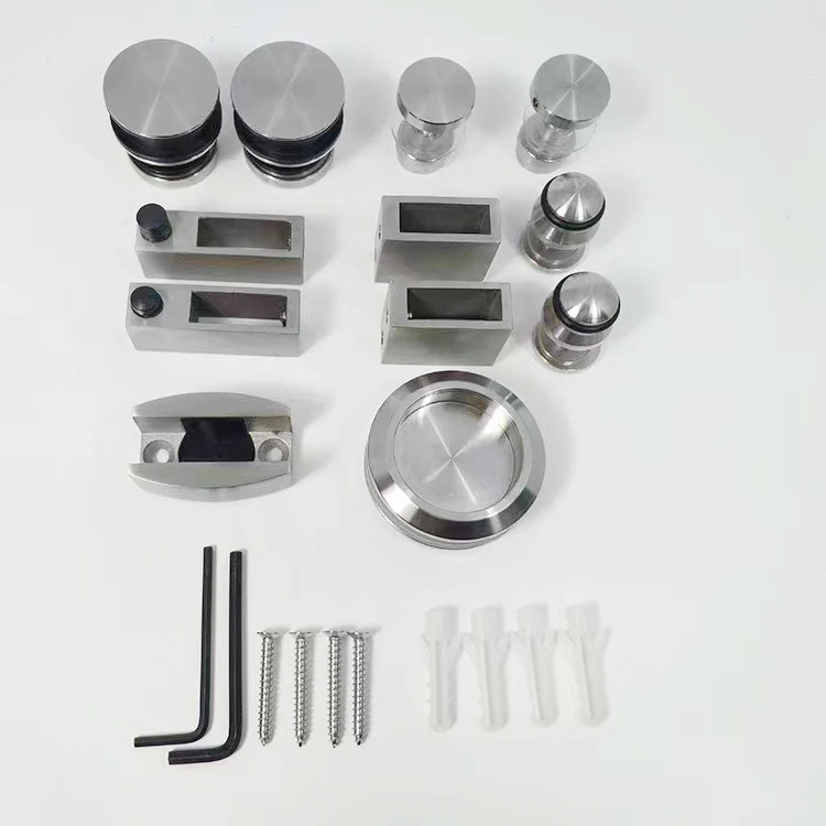 Закаленное крепление для двери душа в ванную комнату безрамные фурнитура аксессуары скользящая направляющая стеклянный ролик раздвижных