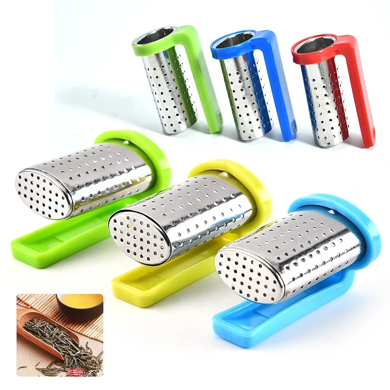 Stainless Steel Tea Infusers Mugs Tea Pot Mug Infuser Strainer With Plastic Handle Loose Leaf Tea Strainer