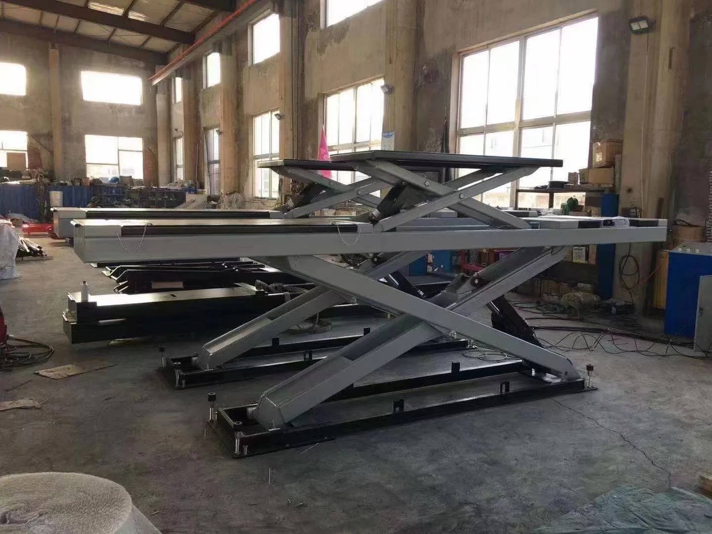 Eco-way Original Top Quality Underground 5000KG Lifts Car Double Level Scissor Lift for Four Wheel Alignment Lifter Hydraulic