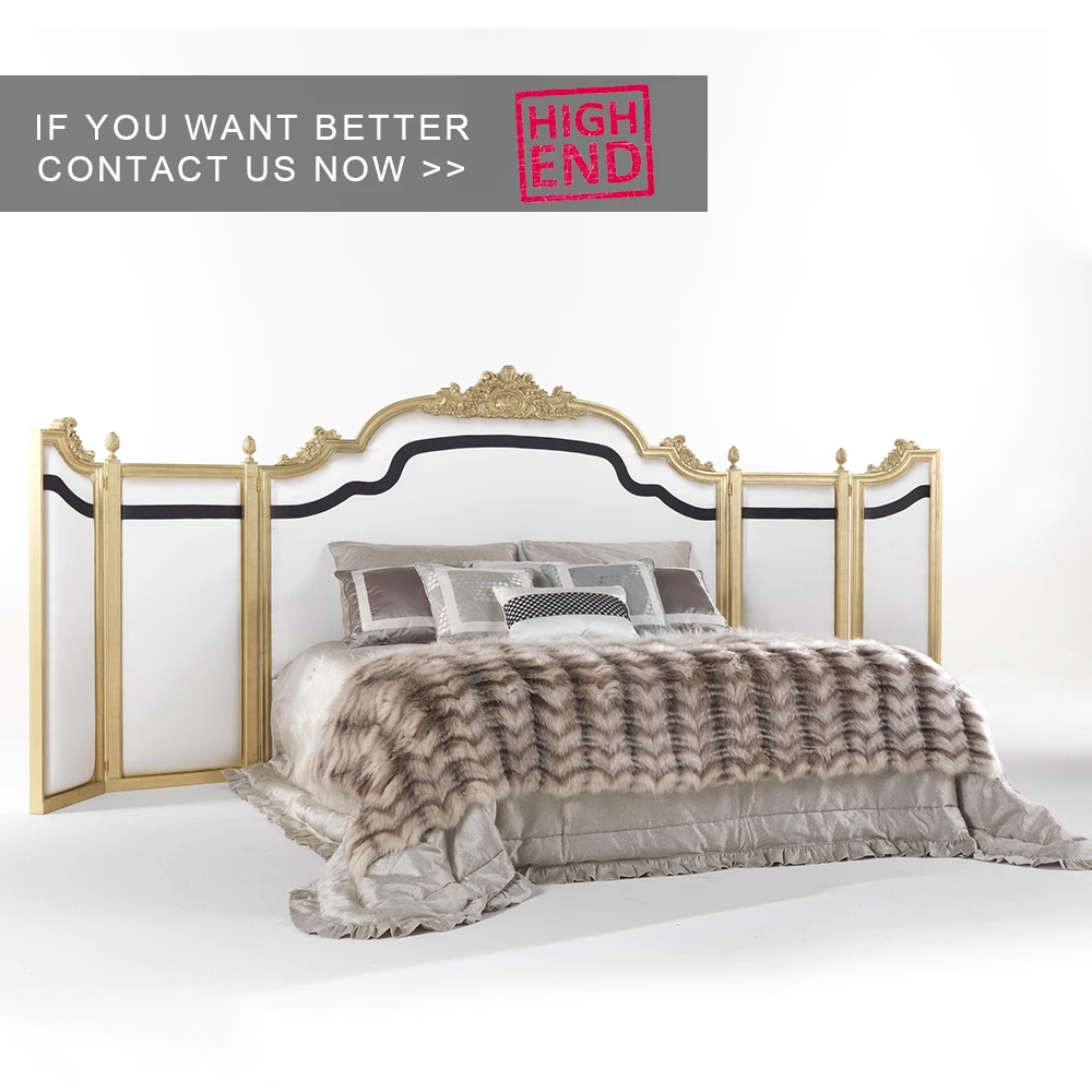 white leather solid wood master bedroom furniture bed set king size classic luxury large big headboard master bed