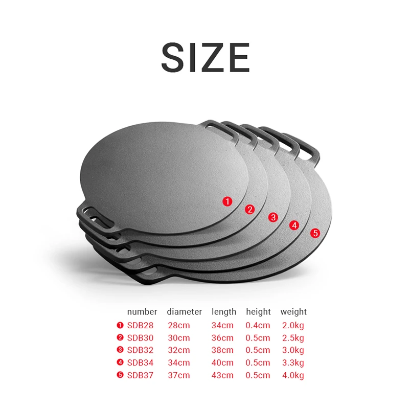 Hot Sale Non-Stick Korean Barbecue BBQ Griddle Plate Round Cast Iron Grill Pan With Double Handle