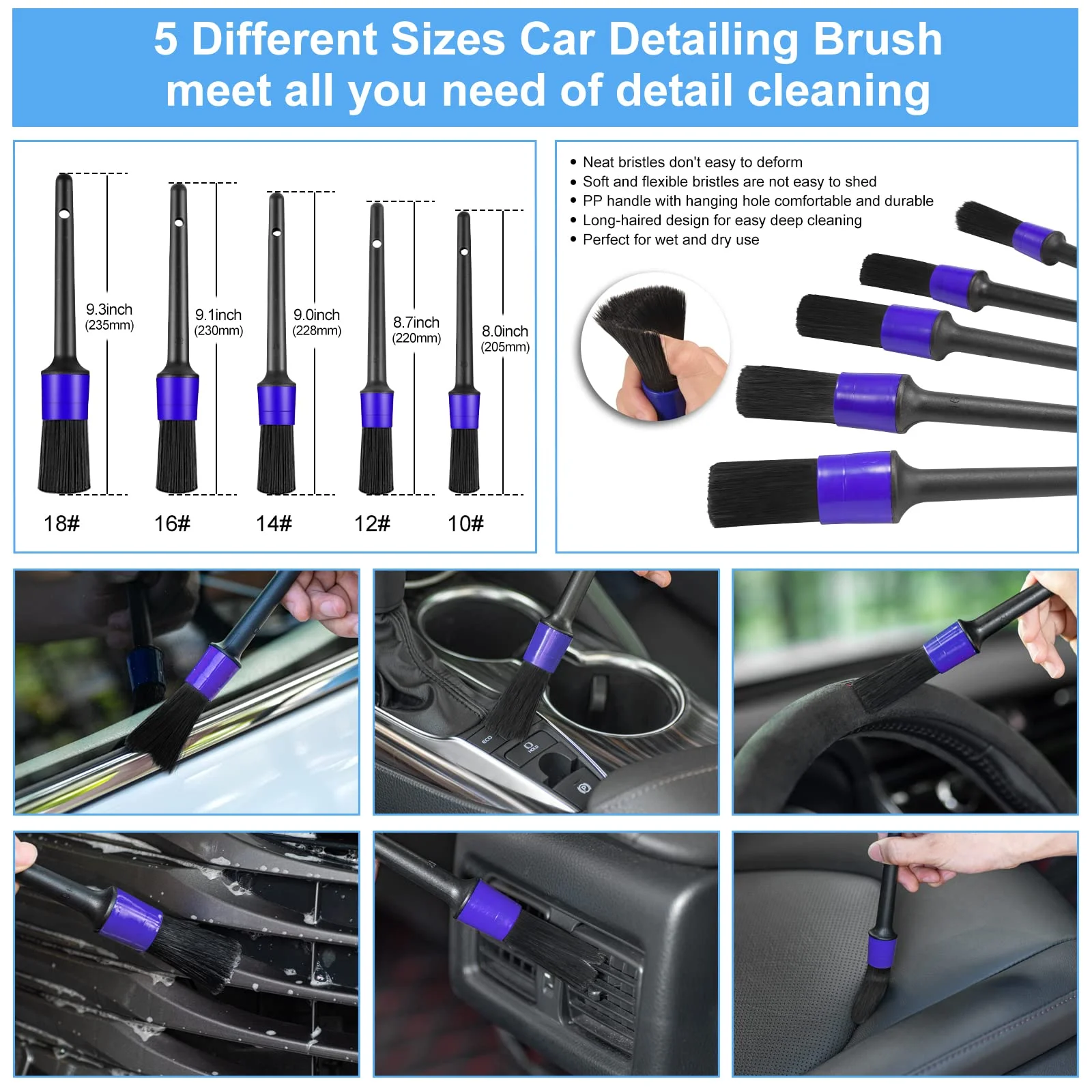 Wholesale 23 Pcs Car Cleaning Kit Car Detail Brush Attachments for  Exterior Interior Wash