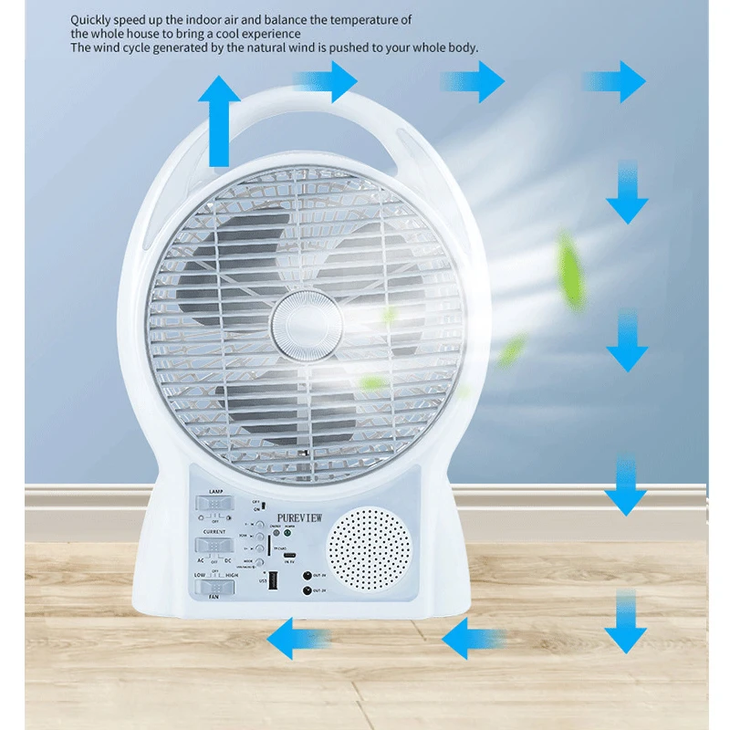 Hot Sale Stock Solar Power USB Fans 2 Gears Portable Rechargeable Table Fan