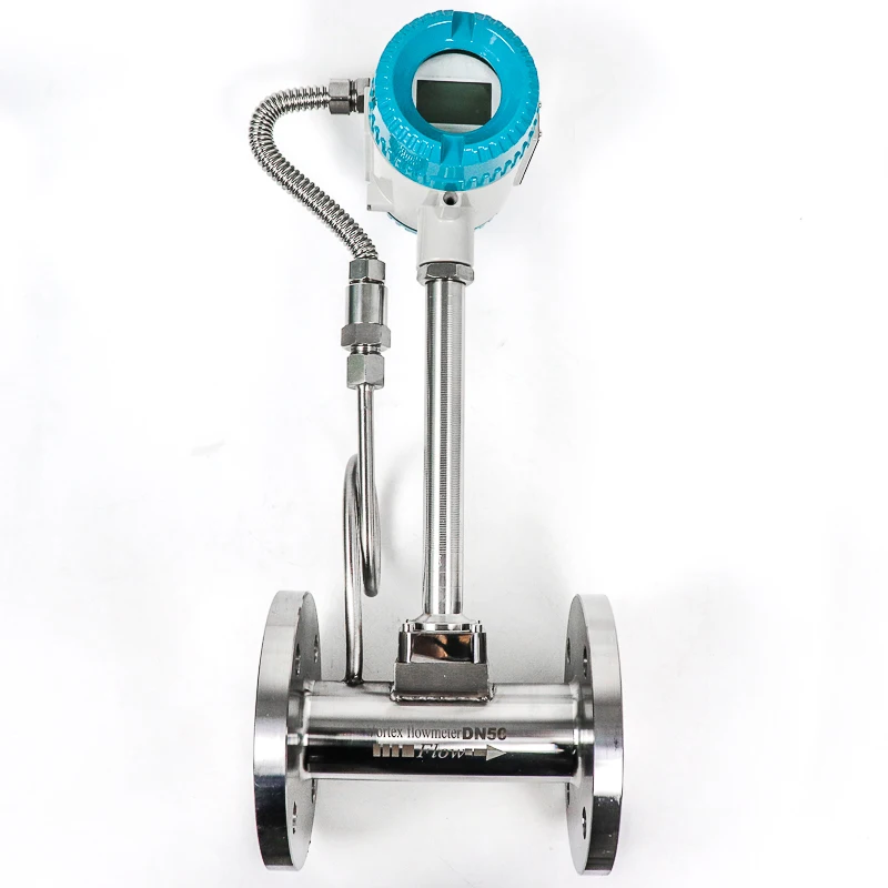 1' flange connection DC 24V 4-20ma co2 gas vortex air flow meter dn25