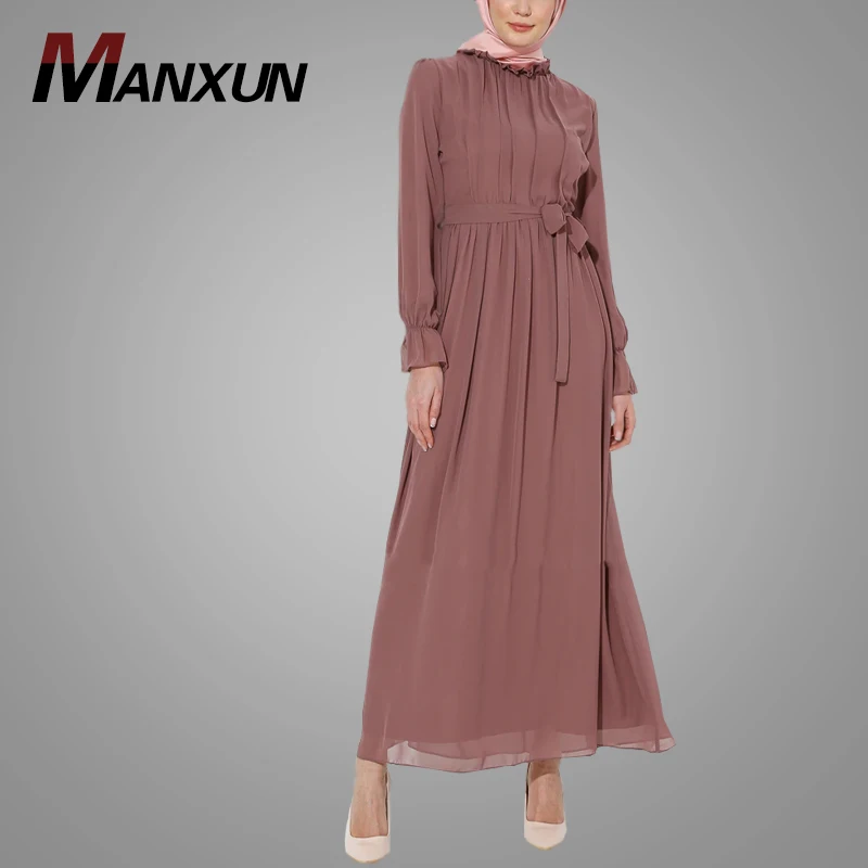 Modern Elegant 100%Polyester fabric Muslim Abaya In Dubai Turkish Islamic Clothing Wholesale