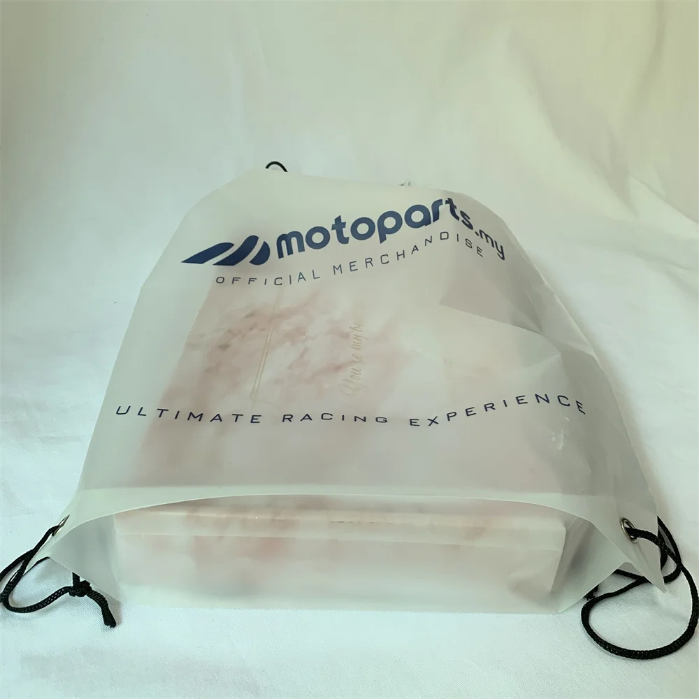 Promotional Gift Waterproof Sport EVA frosted plastic Backpack cotton drawstring pouch bags With Custom Printed Design Logo