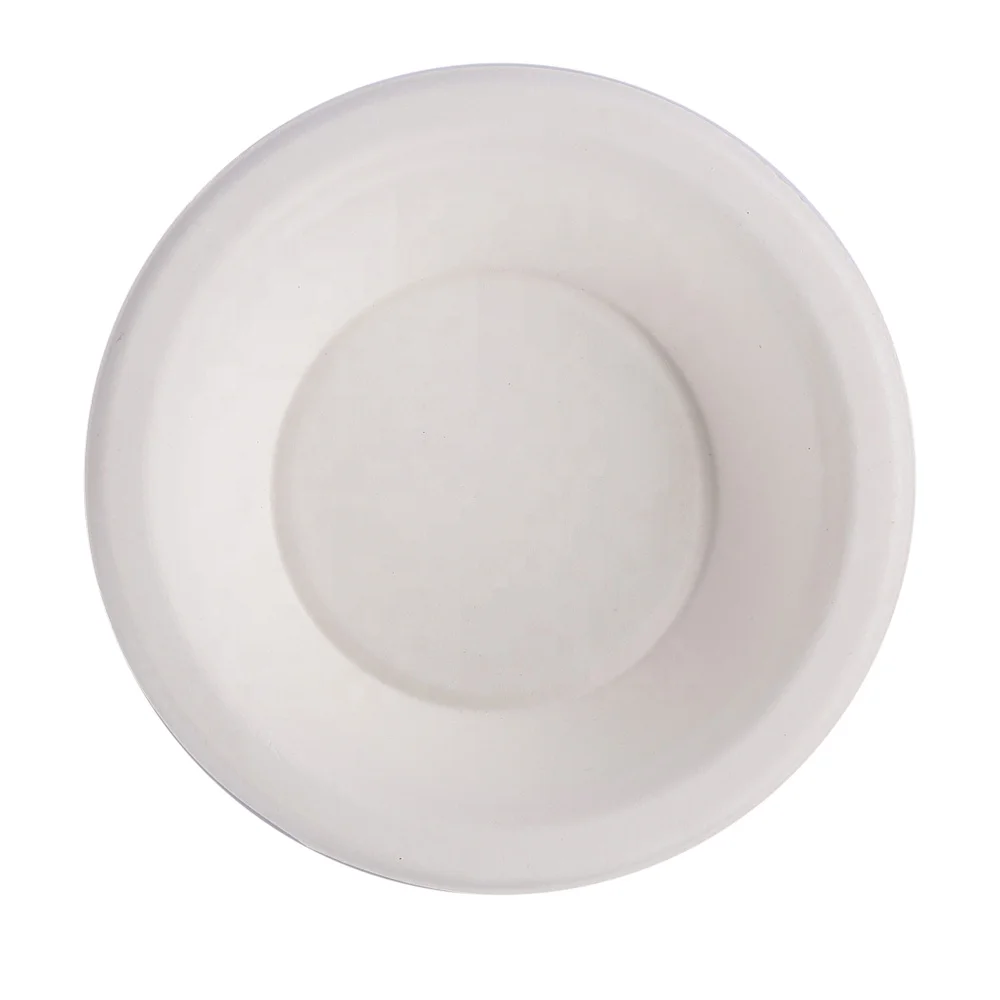 Biodegradable 12oz Round Disposable Bowl White Color Compostable Sugarcane Bagasse Bowl for Soup