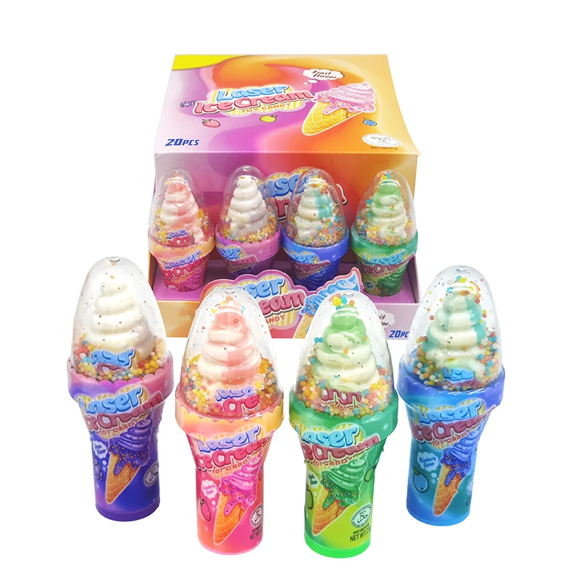 Manufacturer wholesale ice cream glow sweet candy toys kids lollipop