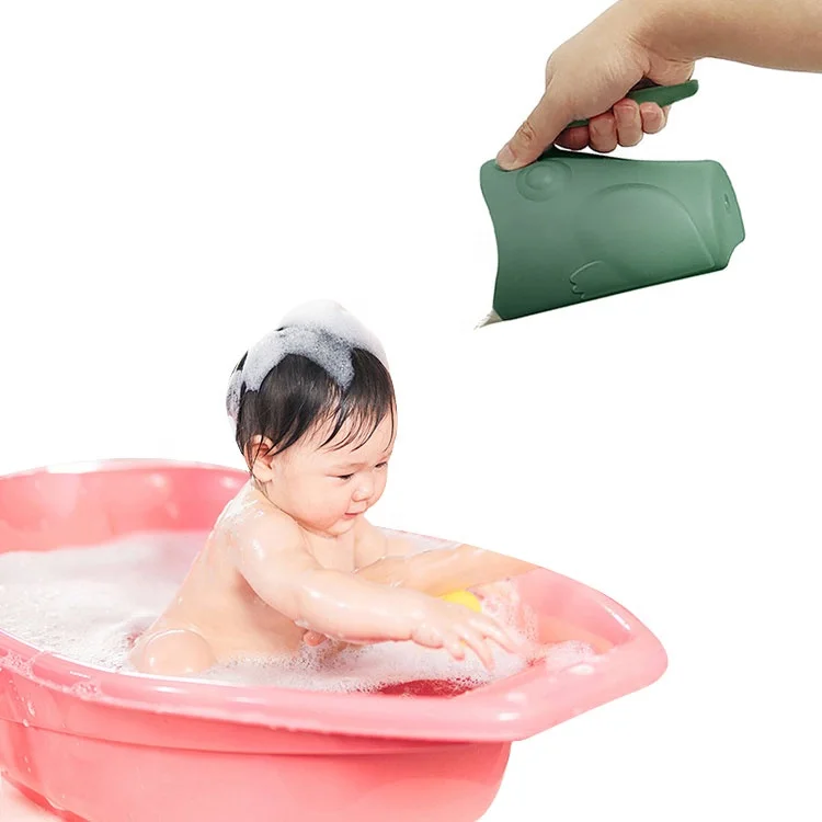 Baby Shampoo Cup Hot Sale Baby Bath Rinse Cup, Waterfall Rinser Silicone Opp Bag Multifunction Brush SY Silicone Kids Bath Jug