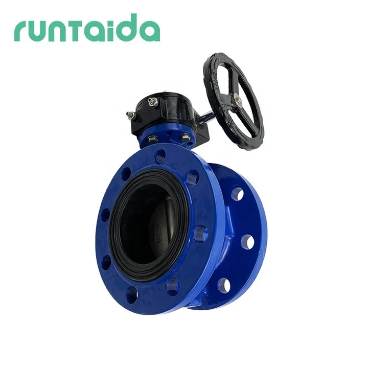 6inch 4inch EPDM seat di ductile iron double flange butterfly valve